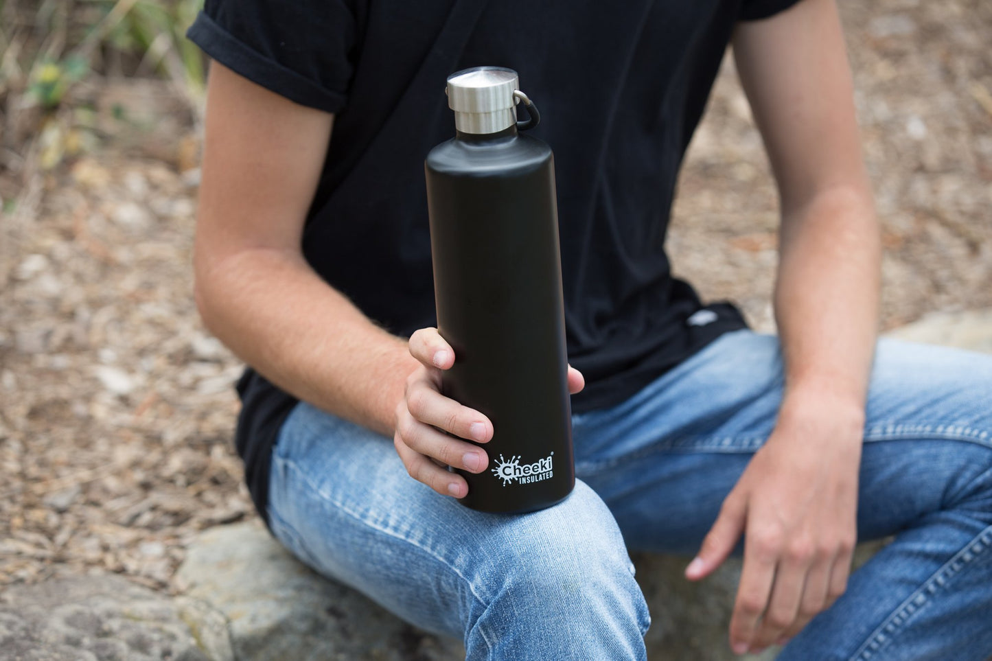 CHEEKI Classic Insulated Bottle - Matte Black 1 Litre