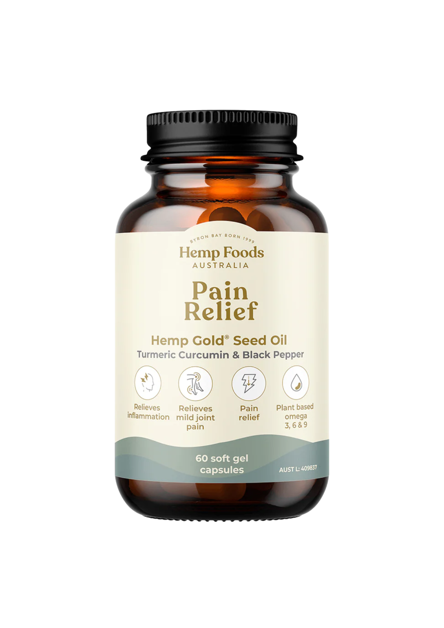 HEMP FOODS AUSTRALIA Hemp Oil Pain Relief 60c (Softgel Capsules)