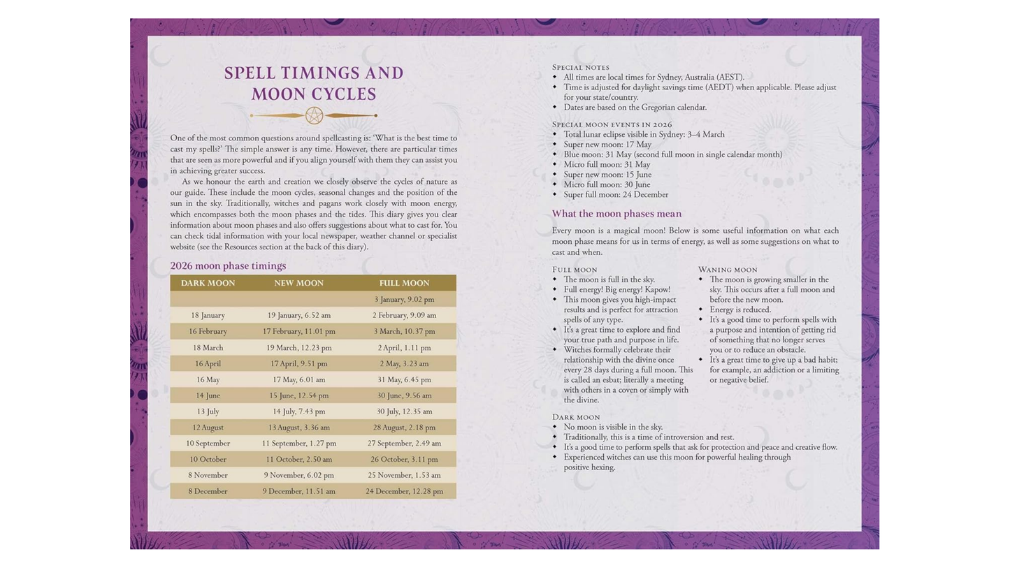 2026 DIARY Lunar & Seasonal - Southern Hemisphere