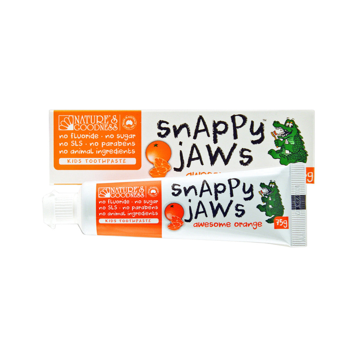Natures Goodness Snappy Jaws Toothpaste Awesome Orange 75g