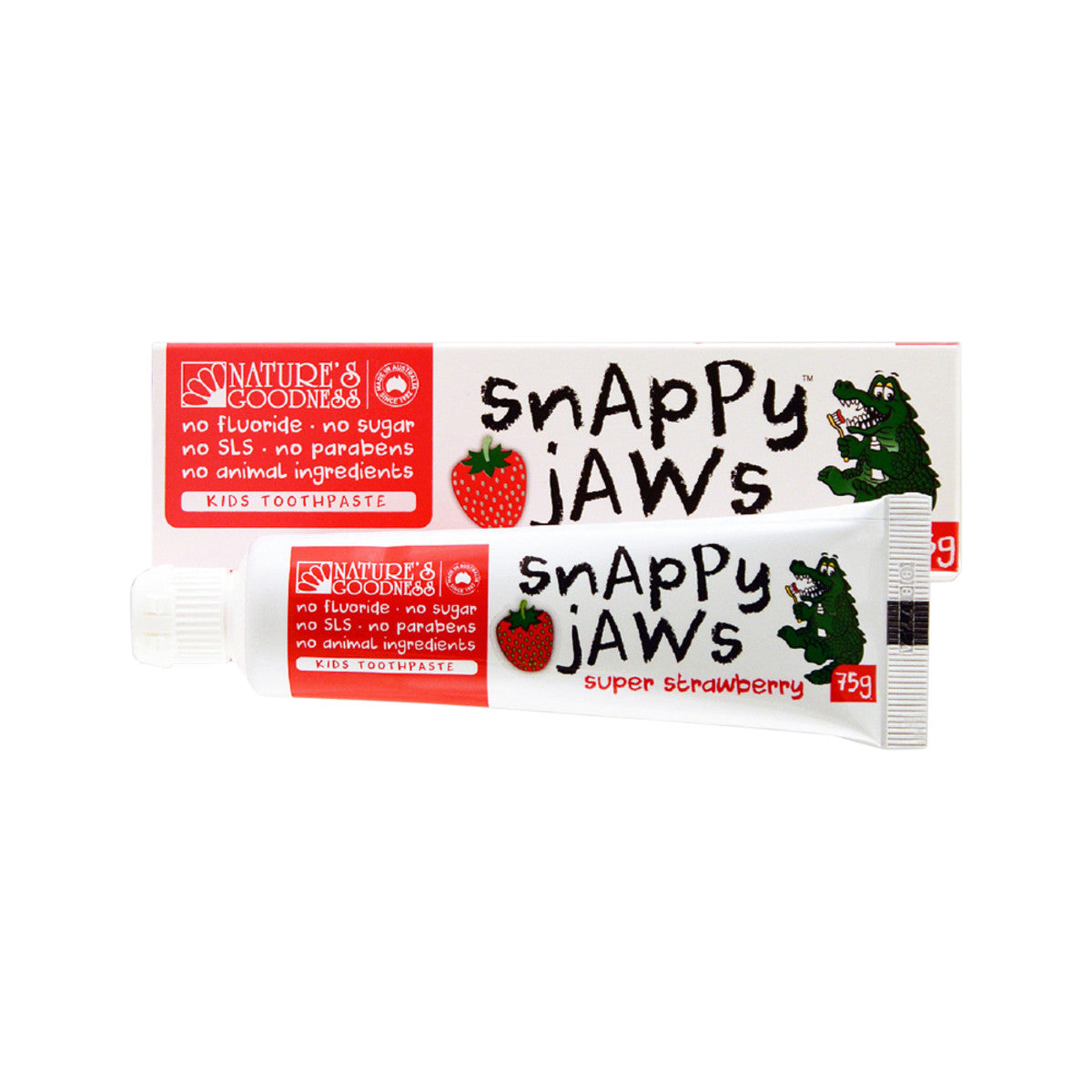 Natures Goodness Snappy Jaws Toothpaste Super Strawberry 75g