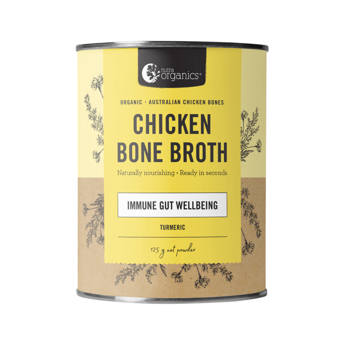 Nutra Organics Chicken Bone Broth Turmeric 125g