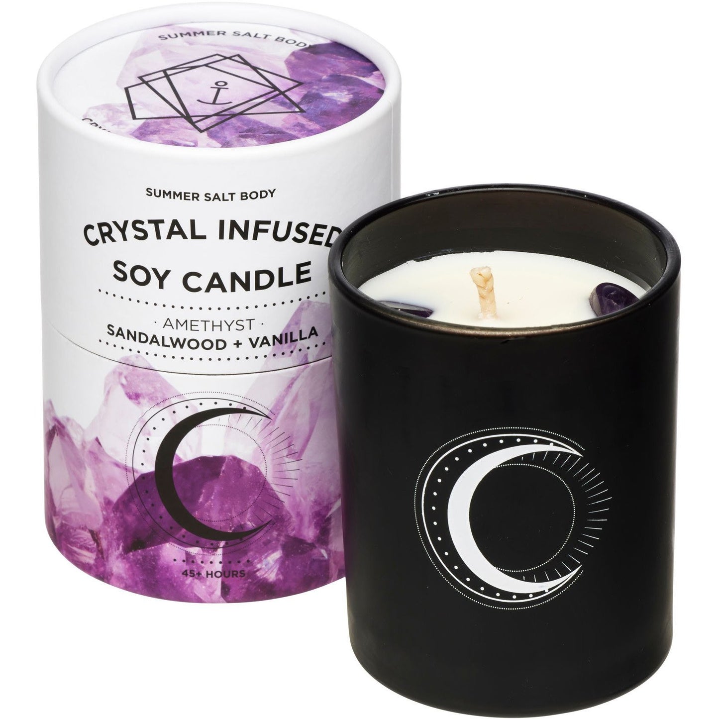 SUMMER SALT BODY Crystal Soy Candle -Amethyst x Sandalwood & Vanilla
