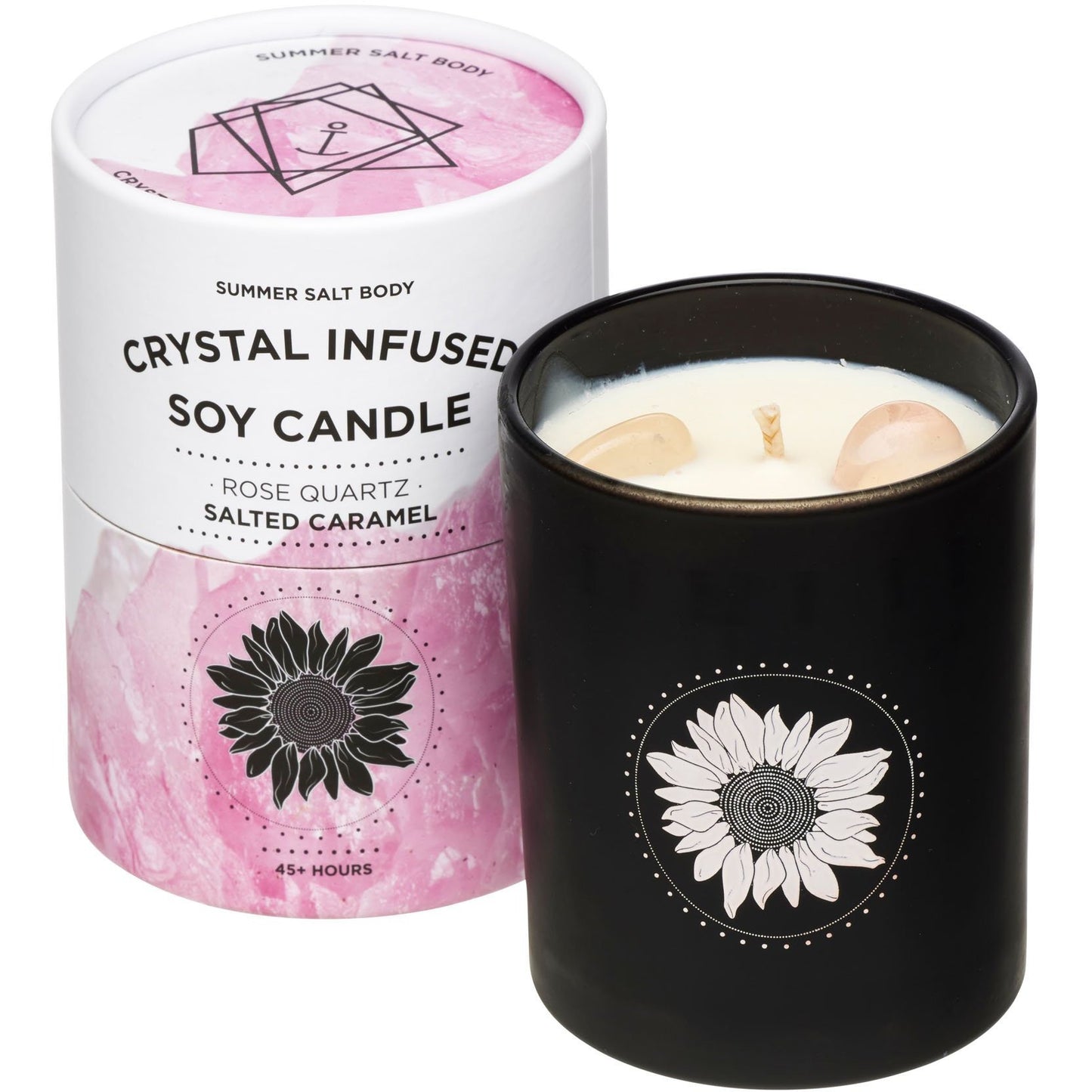 SUMMER SALT BODY Crystal Soy Candle - Rose Quartz x Salted Caramel
