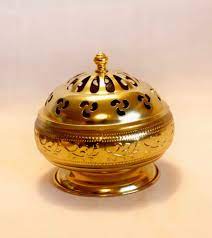 NP Incense Coil Holders Gold Lidded