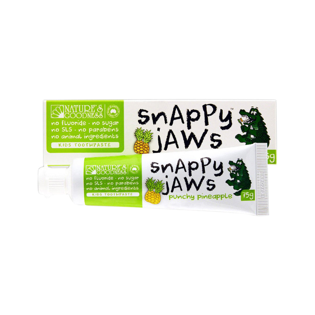 Natures Goodness Snappy Jaws Toothpaste Punchy Pineapple 75g
