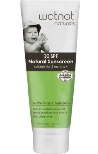 WOTNOT Natural Sunscreen 30 SPF Suitable for 3 Months + - 100g