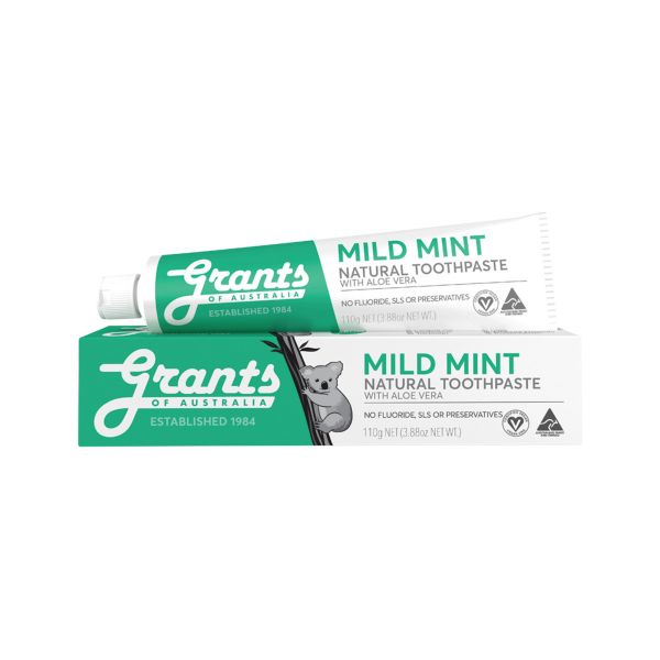 Picture of Grants Natural Toothpaste Mild Mint with Aloe Vera 110g