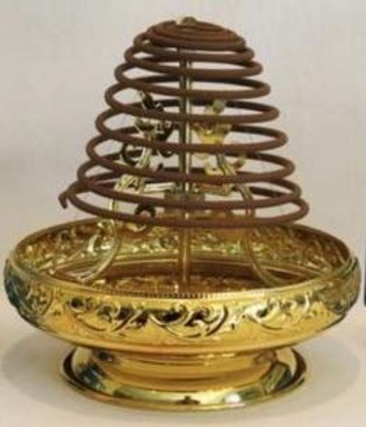 Picture of NP Incense Coil Holders Gold Open